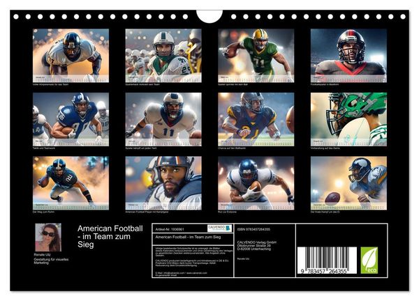Produktbild: American Football - im Team zum Sieg (Wandkalender 2026 DIN A4 quer), CALVENDO Monatskalender