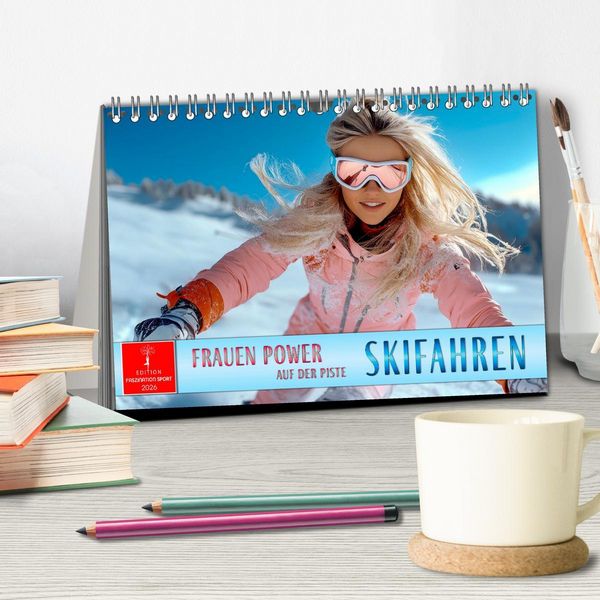 Produktbild: Skifahren - Frauen Power auf der Piste (Tischkalender 2026 DIN A5 quer), CALVENDO Monatskalender