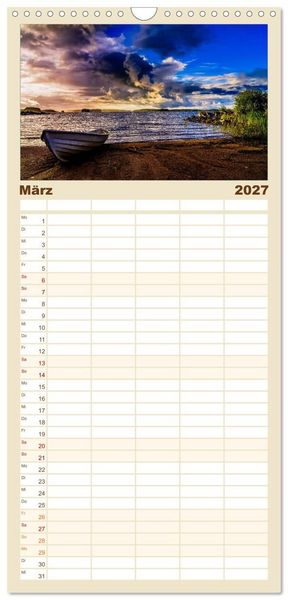 Produktbild: Familienplaner 2027 - Finnlands raue Sch&ouml;nheit mit 5 Spalten (Wandkalender, 21 x 45 cm) CALVENDO