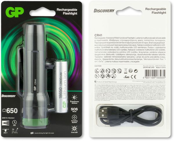 Produktbild: GP Discovery GPDISFLCR41BL935 GPDISFLCR41BL935 LED Taschenlampe akkubetrieben 650 lm 40 h 179 g