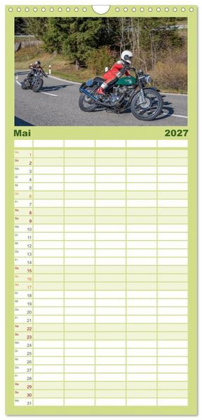 Produktbild: Familienplaner 2027 - Motorr&auml;der am Jochpass mit 5 Spalten (Wandkalender, 21 x 45 cm) CALVENDO