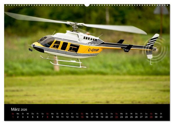 Produktbild: Modellhubschrauber / CH-Version (hochwertiger Premium Wandkalender 2026 DIN A2 quer), Kunstdruck in Hochglanz