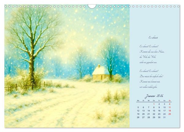 Produktbild: Gedichte. Die ber&uuml;hmtesten deutschsprachigen Verse (Wandkalender 2026 DIN A3 quer), CALVENDO Monatskalender