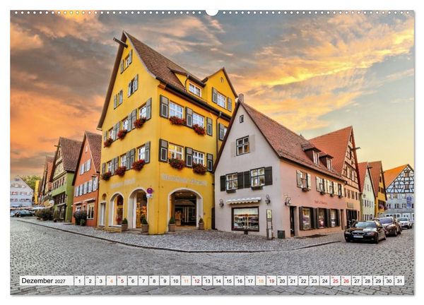 Produktbild: Dinkelsb&uuml;hl - Zw&ouml;lf Momente in der Altstadt (hochwertiger Premium Wandkalender 2027 DIN A2 quer), Kunstdruck in Hochglanz