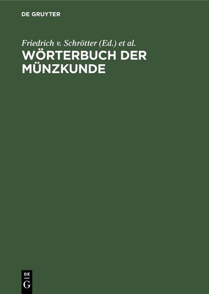 Produktbild: W&ouml;rterbuch der M&uuml;nzkunde
