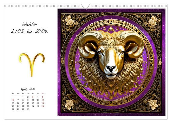 Produktbild: Ein Jahr in Gold (Wandkalender 2026 DIN A3 quer), CALVENDO Monatskalender