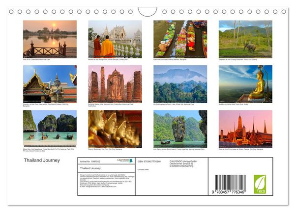 Produktbild: Thailand Journey (Wandkalender 2026 DIN A4 quer), CALVENDO Monatskalender