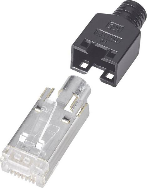 Produktbild: Hirose Electronic RJ45-Steckverbinder, geschirmt CAT5 TM 11 Stecker, gerade Pole: 8P8C Schwarz 1 St.