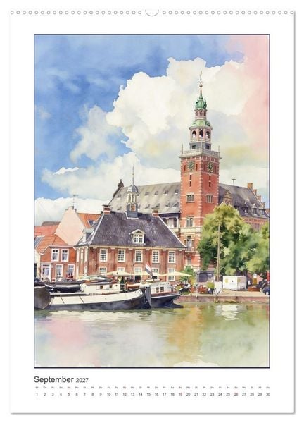 Produktbild: Hafen und Altstadt - Leer in Ostfriesland (hochwertiger Premium Wandkalender 2027 DIN A2 hoch), Kunstdruck in Hochglanz