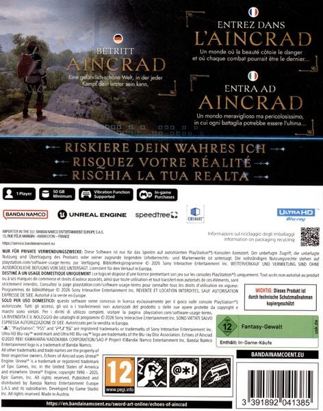 Produktbild: Echoes of Aincrad - Sword Art Online