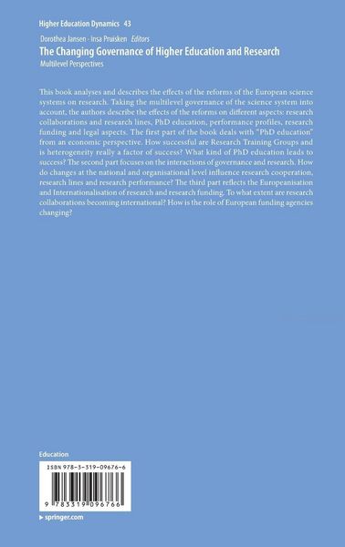 Produktbild: The Changing Governance of Higher Education and Research