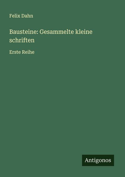Produktbild: Bausteine: Gesammelte kleine schriften