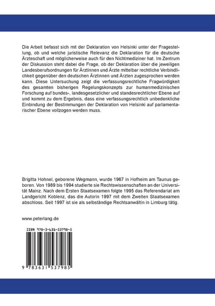 Produktbild: Die rechtliche Einordnung der Deklaration von Helsinki