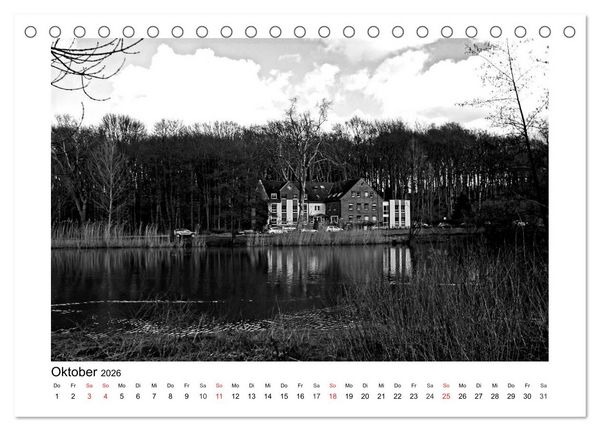 Produktbild: Bochum Black and White (Tischkalender 2026 DIN A5 quer), CALVENDO Monatskalender