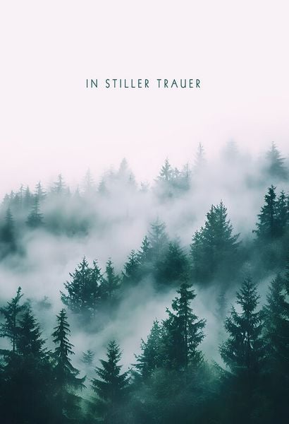 Produktbild: Trauerkarte Wald im Nebel