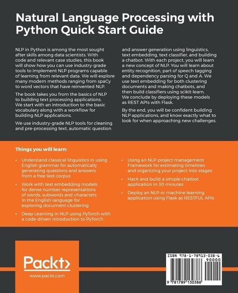 Produktbild: Natural Language Processing with Python Quick Start Guide