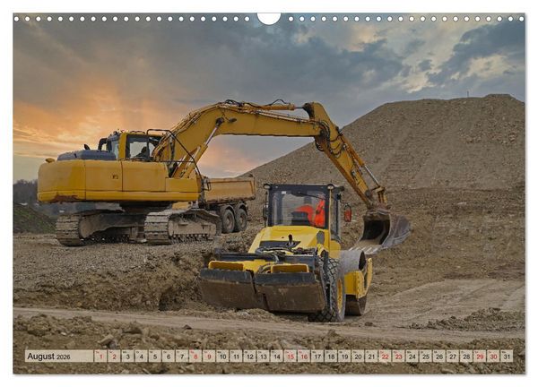 Produktbild: Bagger im Einsatz (Wandkalender 2026 DIN A3 quer), CALVENDO Monatskalender