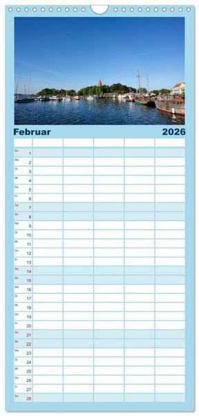 Produktbild: Familienplaner 2026 - Osteeinsel Poel mit 5 Spalten (Wandkalender, 21 x 45 cm) CALVENDO