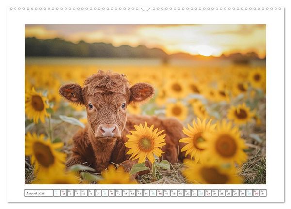 Produktbild: Schottische Hochland Rinder (hochwertiger Premium Wandkalender 2026 DIN A2 quer), Kunstdruck in Hochglanz