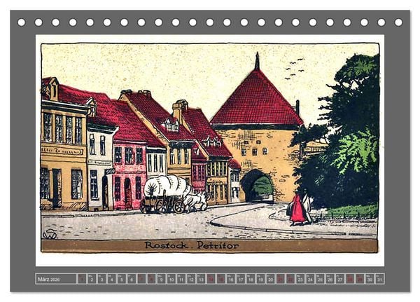 Produktbild: Gru&szlig; aus Rostock (Tischkalender 2026 DIN A5 quer), CALVENDO Monatskalender