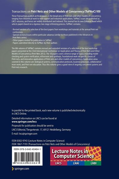 Produktbild: Transactions on Petri Nets and Other Models of Concurrency VIII