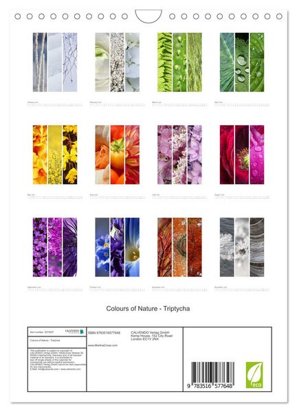 Produktbild: Colours of Nature - Triptycha (Wall Calendar 2026 DIN A4 portrait), CALVENDO 12 Month Wall Calendar