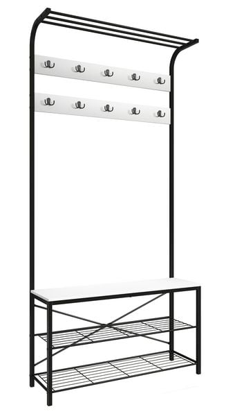 Metall Garderobe Kleiderständer Schuhregal Taliro