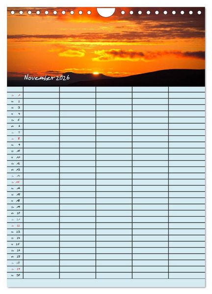 Produktbild: Island Familienplaner (Wandkalender 2026 DIN A4 hoch), CALVENDO Monatskalender