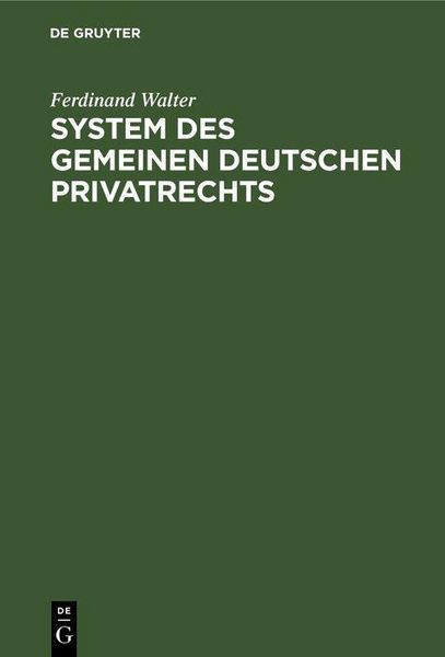 Produktbild: System des gemeinen deutschen Privatrechts