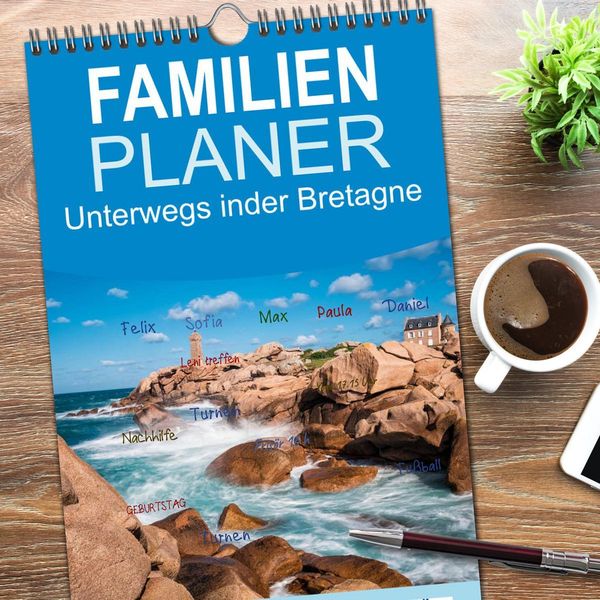 Produktbild: Familienplaner 2026 - Unterwegs in der Bretagne mit 5 Spalten (Wandkalender, 21 x 45 cm) CALVENDO