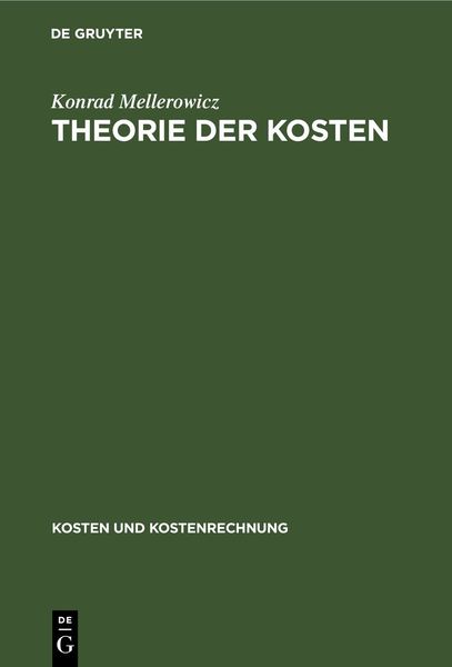 Produktbild: Theorie der Kosten