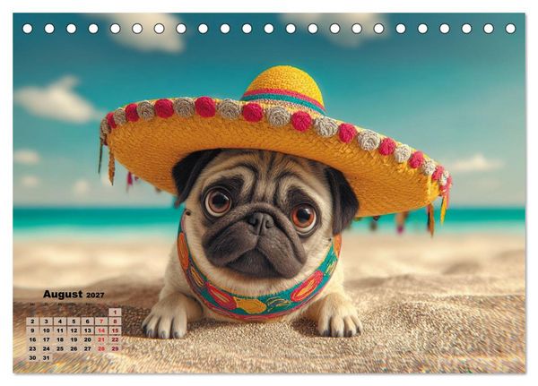 Produktbild: Der wahrscheinlich frechste Mops-Serie der Welt (Tischkalender 2027 DIN A5 quer), CALVENDO Monatskalender
