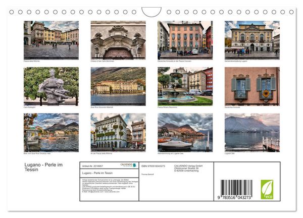 Produktbild: Lugano - Perle im Tessin (Wandkalender 2026 DIN A4 quer), CALVENDO Monatskalender