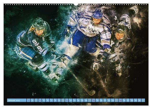 Produktbild: Eishockey - extrem cool (hochwertiger Premium Wandkalender 2026 DIN A2 quer), Kunstdruck in Hochglanz