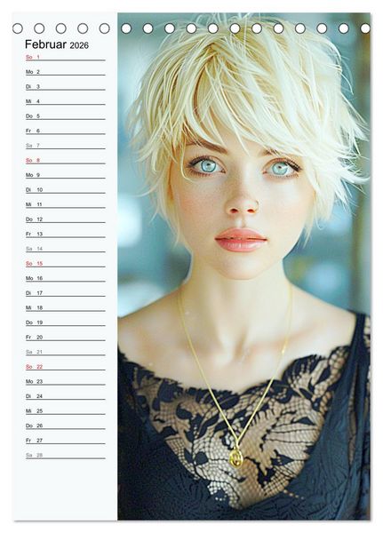 Produktbild: Kurzhaarschnitte. Zeitlose und sch&ouml;ne Schnitte f&uuml;r kurze Haare (Tischkalender 2026 DIN A5 hoch), CALVENDO Monatskalender