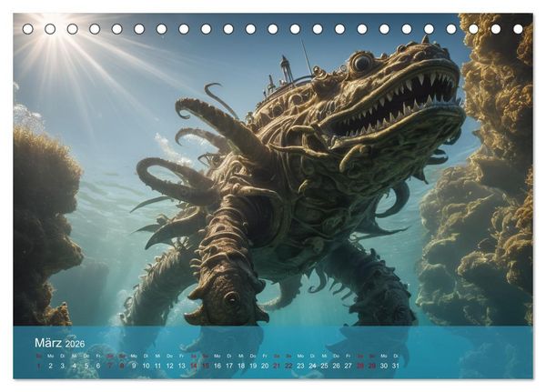 Produktbild: Steampunk - Unterwasser Roboter (Tischkalender 2026 DIN A5 quer), CALVENDO Monatskalender