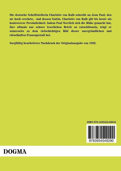 Produktbild: Briefe von Charlotte von Kalb an Jean Paul und dessen Gattin