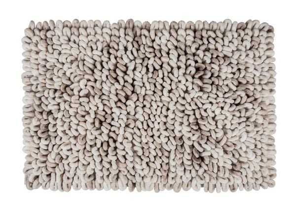 Produktbild: Badteppich Mod. Lerici, weiß-grau, Polyester-Baumwolle, 60x90 cm, schnelltrocknend und rutschfest