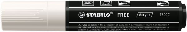Produktbild: STABILO Acrylmarker, FREE Acrylic T800C, Strichbreite 4-10 mm, wei&szlig;