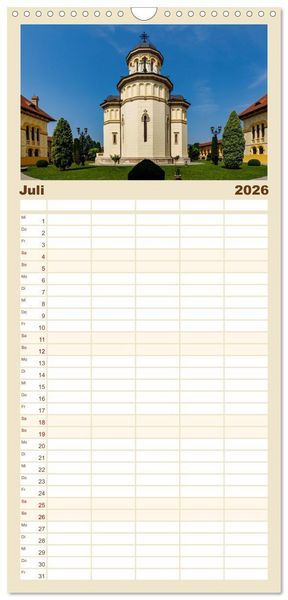 Produktbild: Familienplaner 2026 - Kirchen und Kl&ouml;ster in Rum&auml;nien mit 5 Spalten (Wandkalender, 21 x 45 cm) CALVENDO