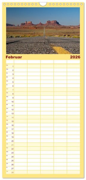 Produktbild: Familienplaner 2026 - Monument Valley mit 5 Spalten (Wandkalender, 21 x 45 cm) CALVENDO