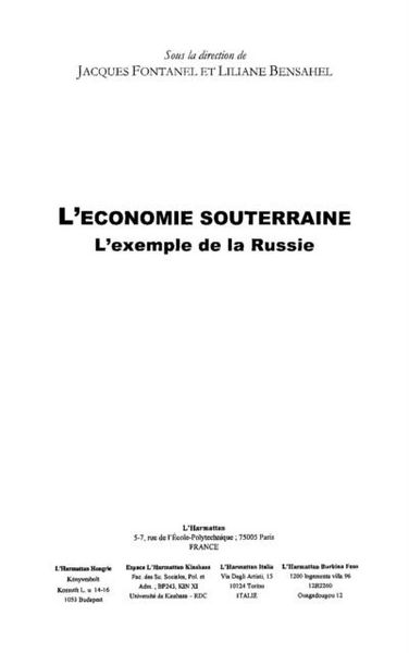 Produktbild: Economie souterraine l'exemplede la rus