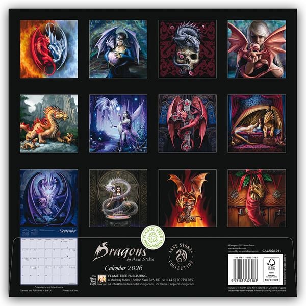 Produktbild: Dragons by Anne Stokes - Drachen von Anne Stokes 2026 – Original Flame Tree Publishing-Kalender [Kalender]