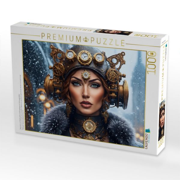 Produktbild: CALVENDO Puzzle Reporterin mit Radiowellenempfangskappe im Schneegest&ouml;ber | 1000 Teile Lege-Gr&ouml;&szlig;e 64x48cm Foto-Puzzle f&uuml;r gl&uuml;ckliche Stunden