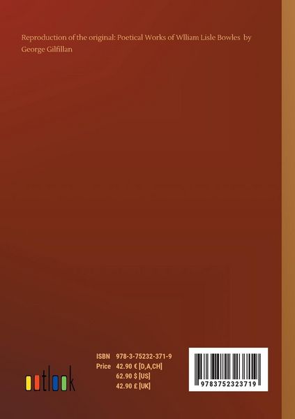 Produktbild: Poetical Works of Wlliam Lisle Bowles