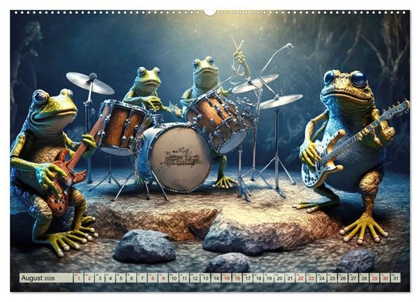 Produktbild: Frosch Konzert (hochwertiger Premium Wandkalender 2026 DIN A2 quer), Kunstdruck in Hochglanz
