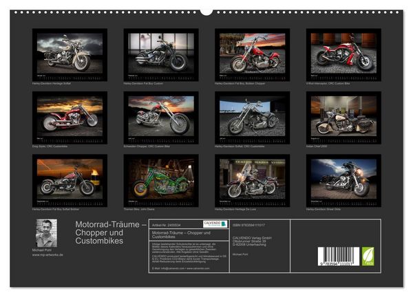 Produktbild: Motorrad-Tr&auml;ume &ndash; Chopper und Custombikes (hochwertiger Premium Wandkalender 2027 DIN A2 quer), Kunstdruck in Hochglanz