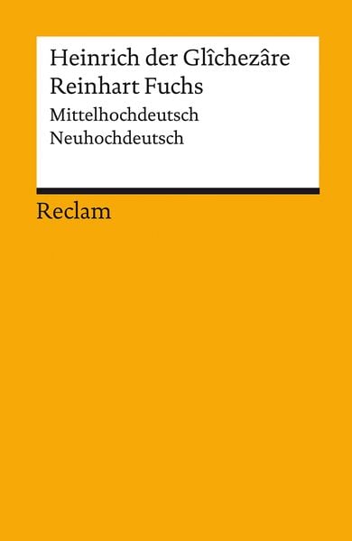 Reinhart Fuchs, Taschenbuch von Heinrich der Glîchezâre, Reclam, Philipp, 9783150142202