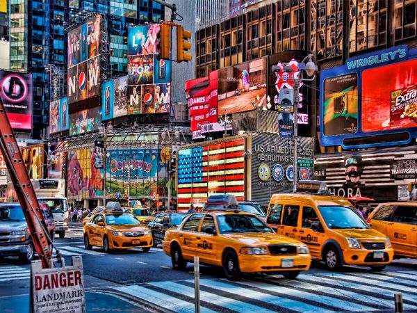 Produktbild: CALVENDO Puzzle Ein Motiv aus dem Kalender New York - nur im Taxi | 1000 Teile Lege-Gr&ouml;&szlig;e 64x48cm Foto-Puzzle f&uuml;r gl&uuml;ckliche Stunden