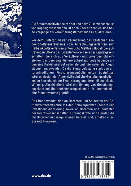 Produktbild: Die Besteuerung des Kaufs und des Zusammenschlusses von Kapitalgesellschaften